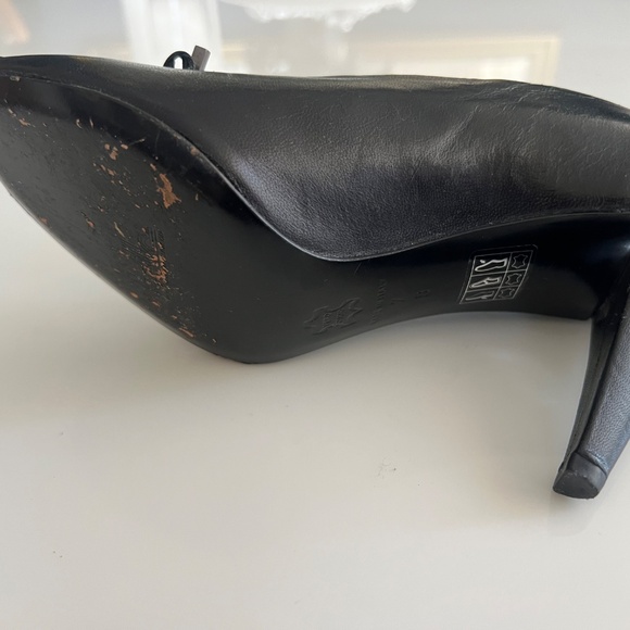 Belle by Sigerson Morrison black leather toe lace up heels - Picture 3 of 5